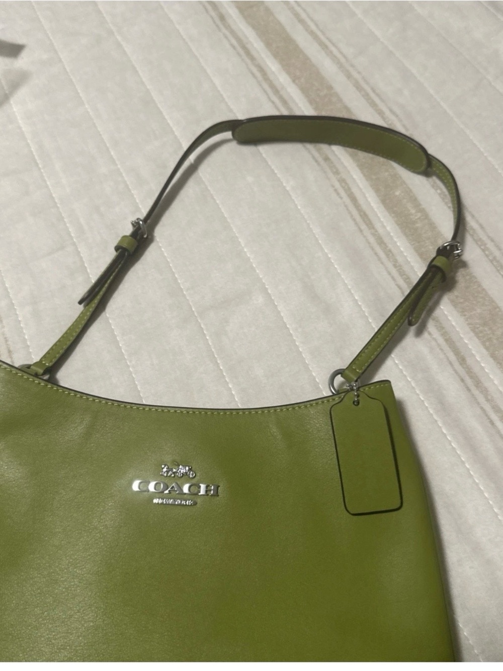 Coach Olive Leather Hobo Shoulder Bag - Picture 6 of 8